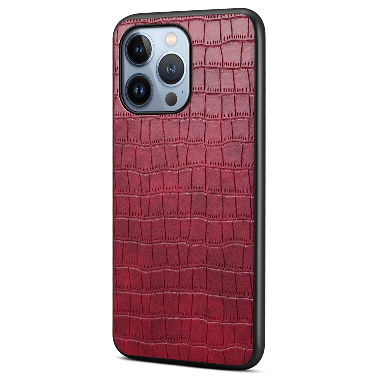 For iPhone 13 Pro 6.1 inch Case Crocodile Texture PU Leather Coated PC+TPU Drop-resistant Protective Cover