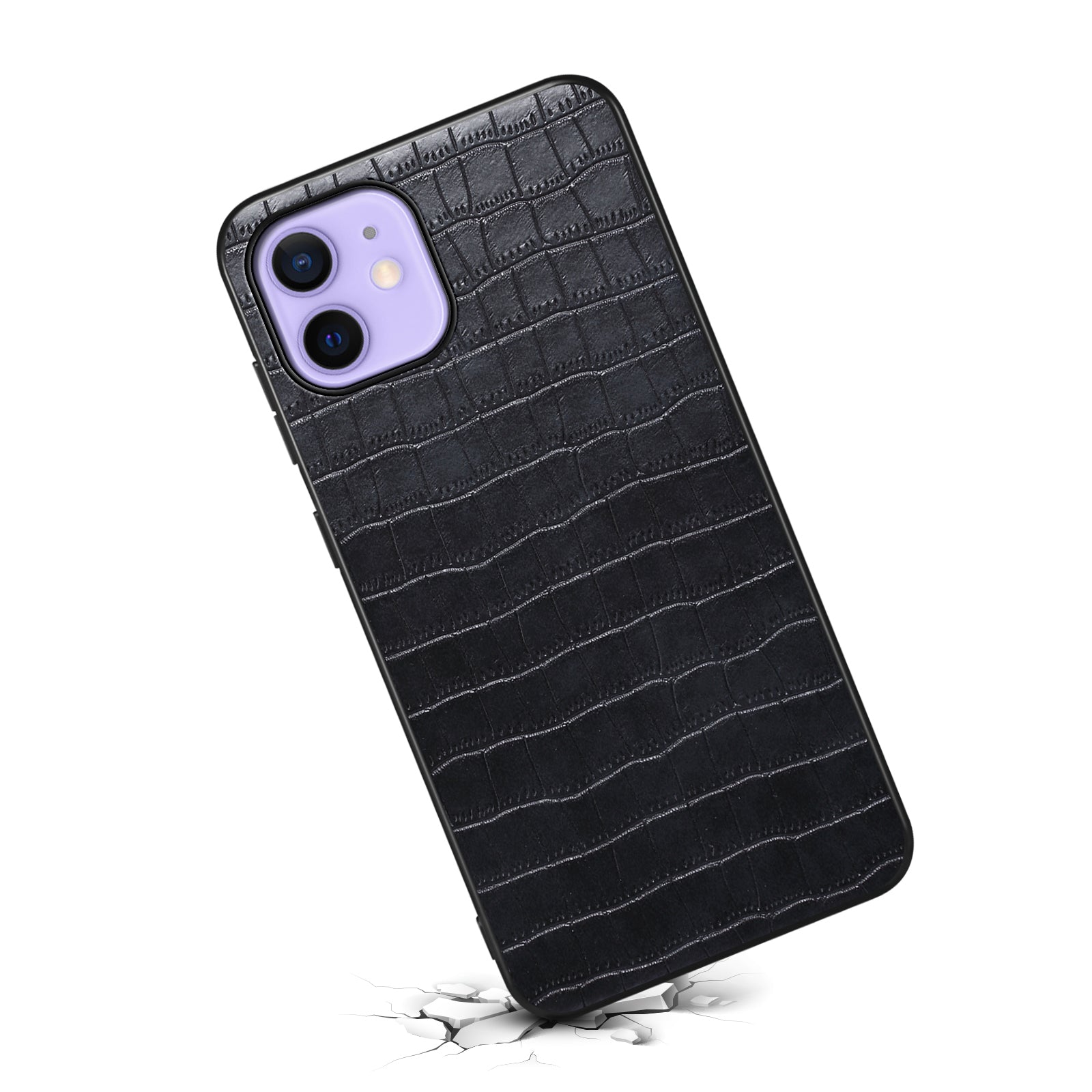 For iPhone 12 Pro 6.1 inch / 12 6.1 inch Crocodile Textured Case PU+PC+TPU Phone Guard Cover