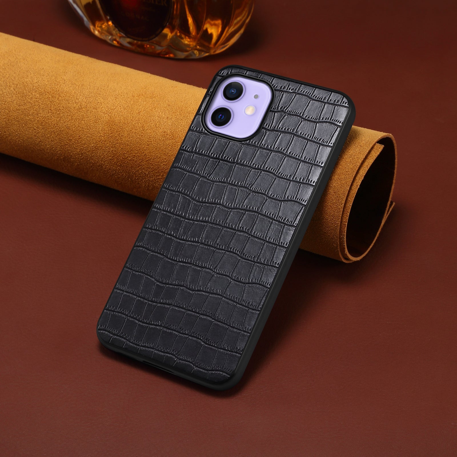 For iPhone 12 Pro 6.1 inch / 12 6.1 inch Crocodile Textured Case PU+PC+TPU Phone Guard Cover