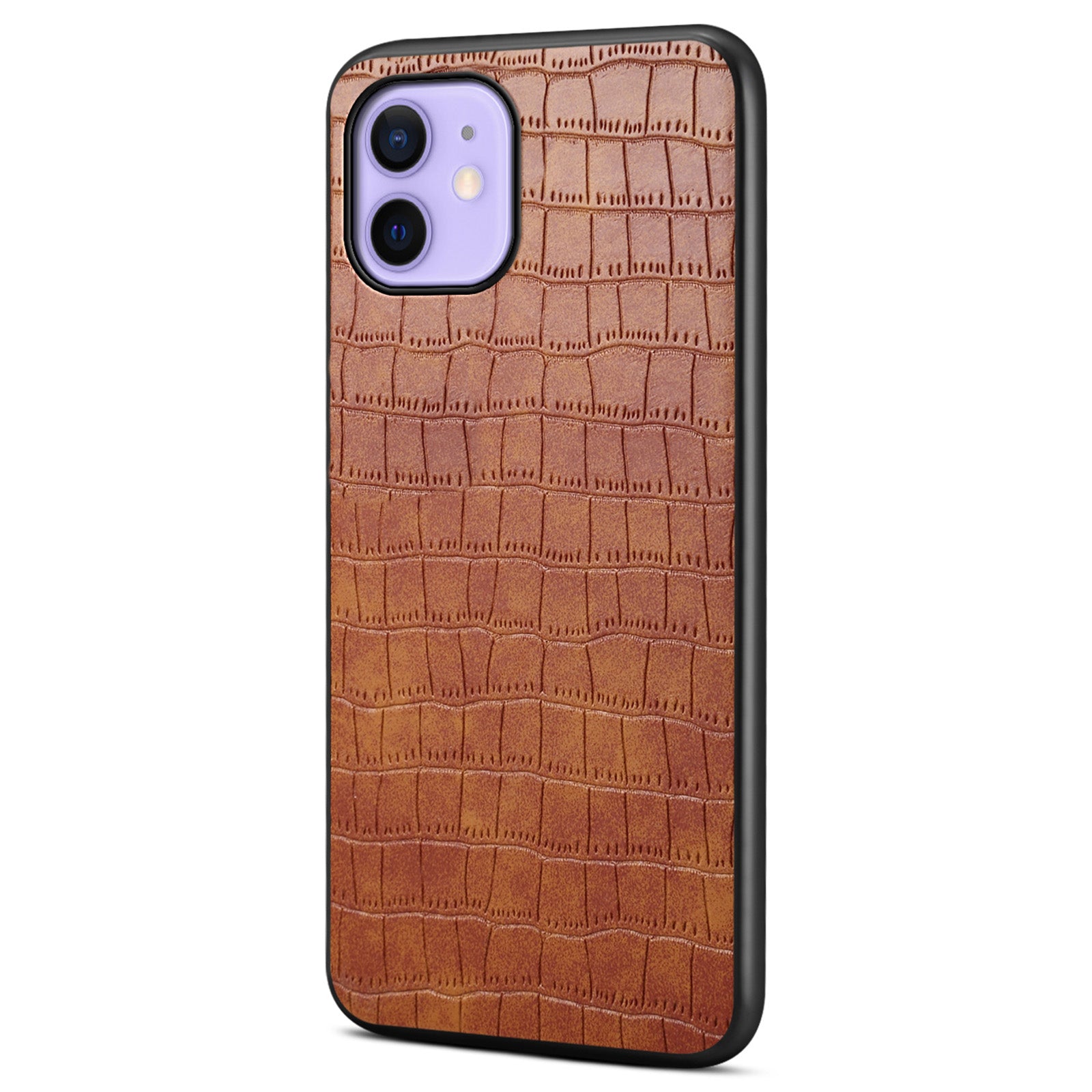 For iPhone 12 Pro 6.1 inch / 12 6.1 inch Crocodile Textured Case PU+PC+TPU Phone Guard Cover