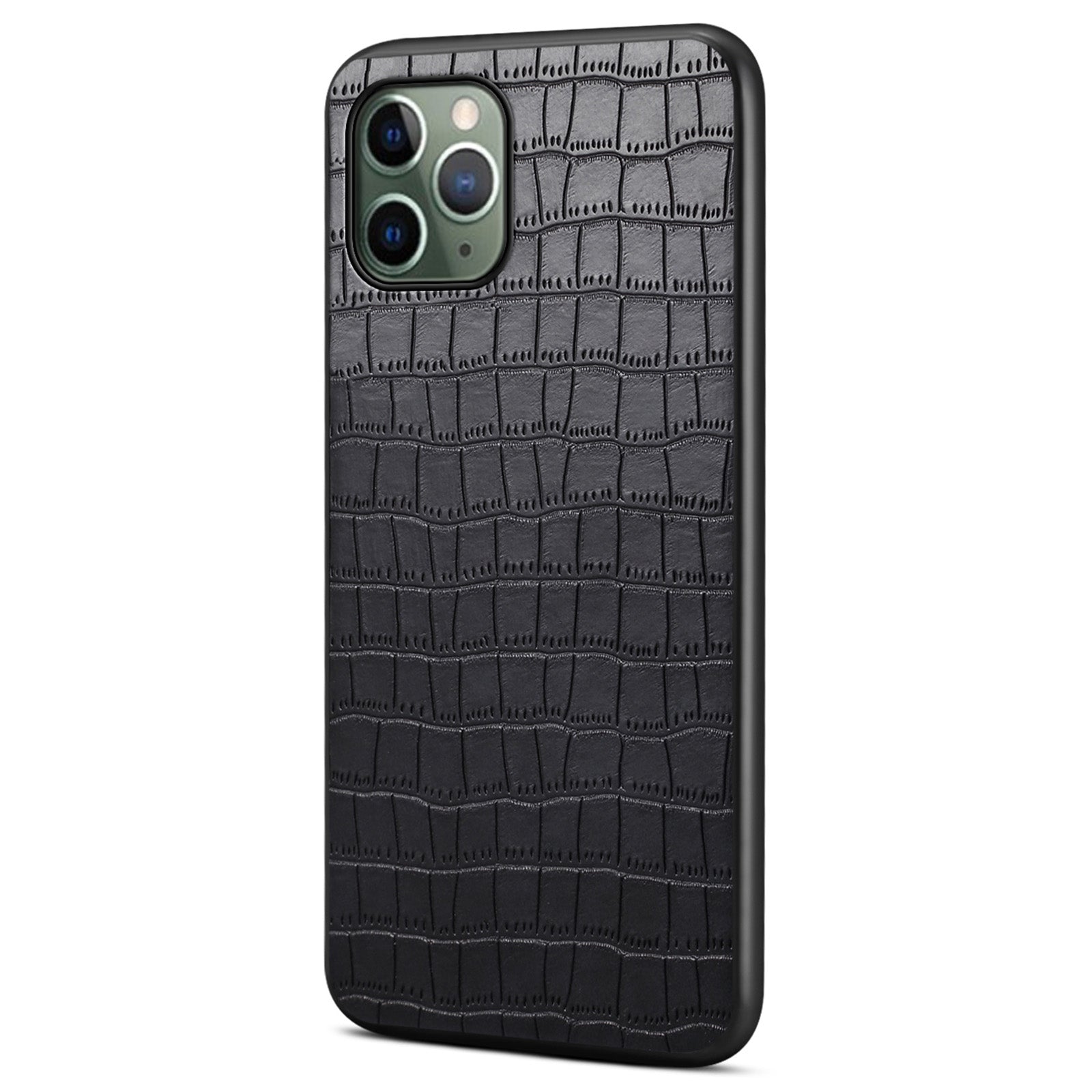 For iPhone 11 Pro Shockproof Case PU+PC+TPU Crocodile Textured Phone Back Protector