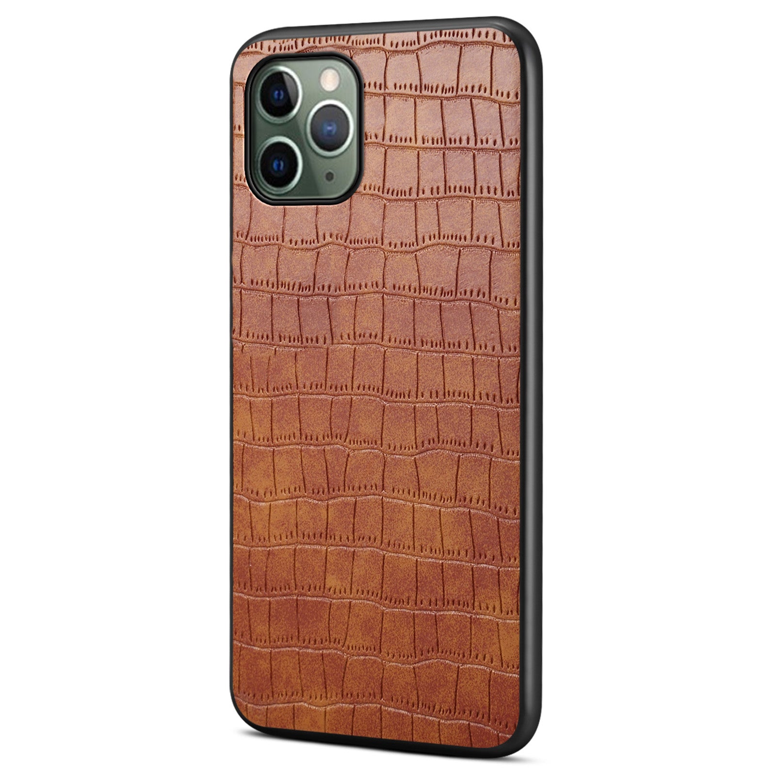 For iPhone 11 Pro Shockproof Case PU+PC+TPU Crocodile Textured Phone Back Protector