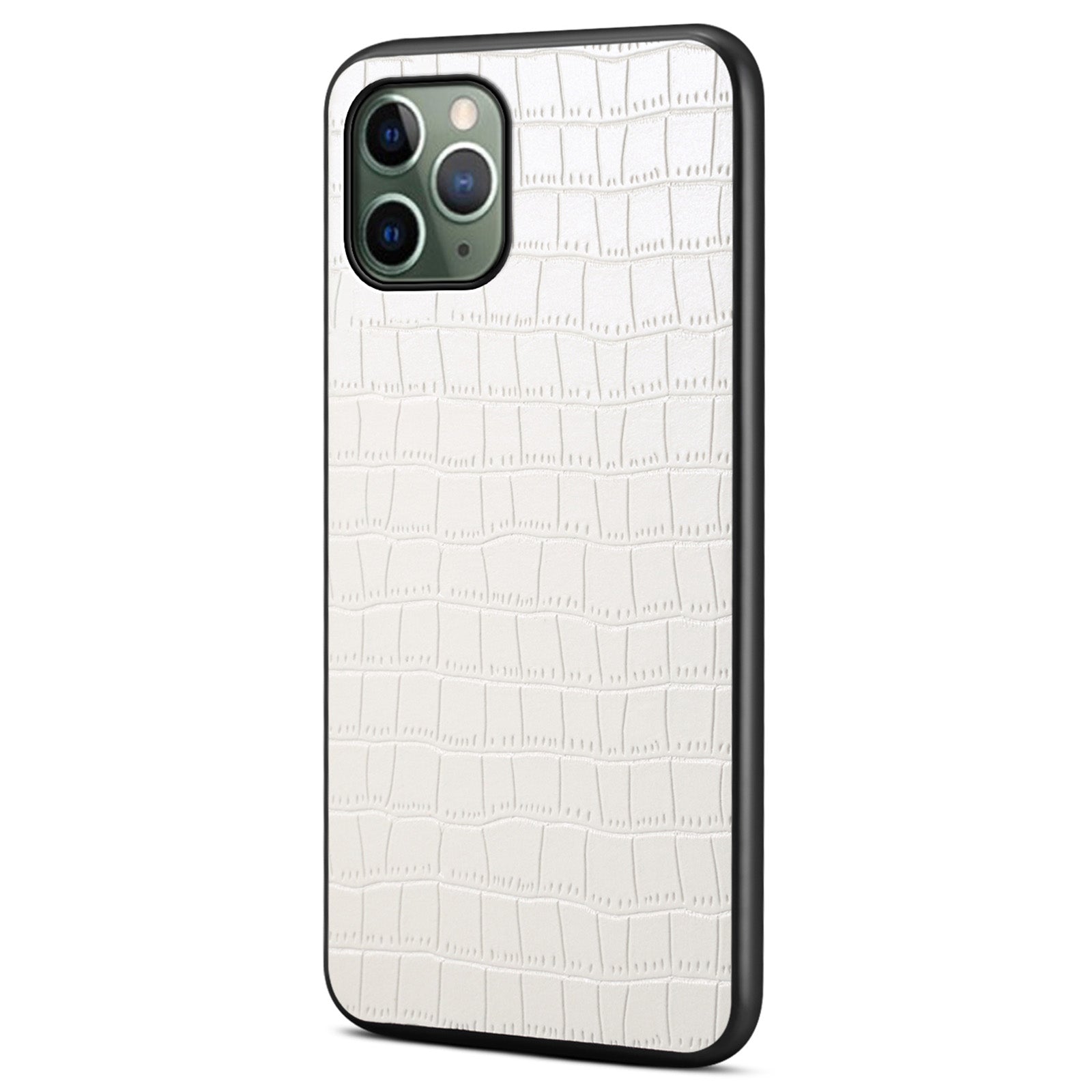 For iPhone 11 Pro Shockproof Case PU+PC+TPU Crocodile Textured Phone Back Protector