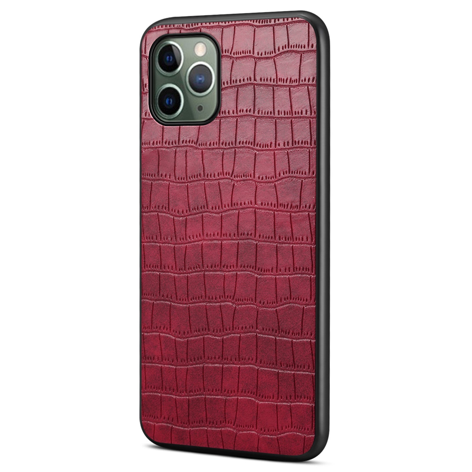 For iPhone 11 Pro Shockproof Case PU+PC+TPU Crocodile Textured Phone Back Protector