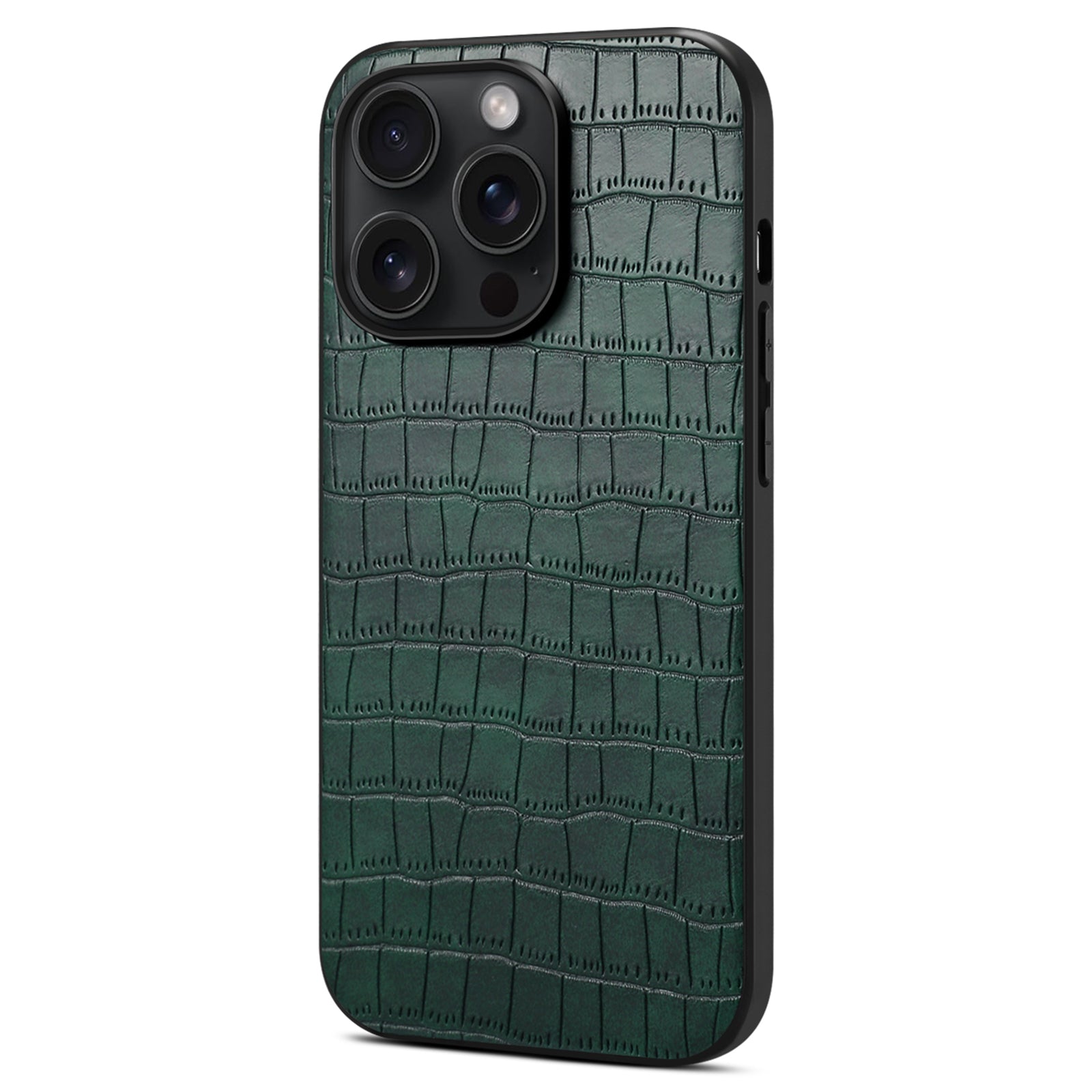 For iPhone 13 Pro Max Case Crocodile Textured Leather Covered Hybrid Slim Phone Case