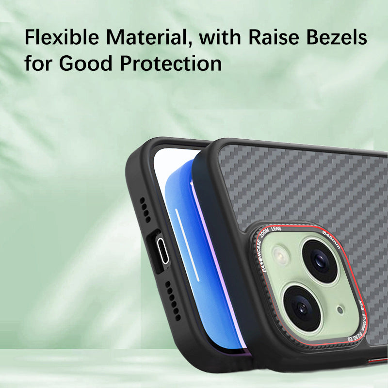 For iPhone 13 Case Customized Pattern Phone Cover Carbon Fiber Texture 3-Color E Ink Case Display