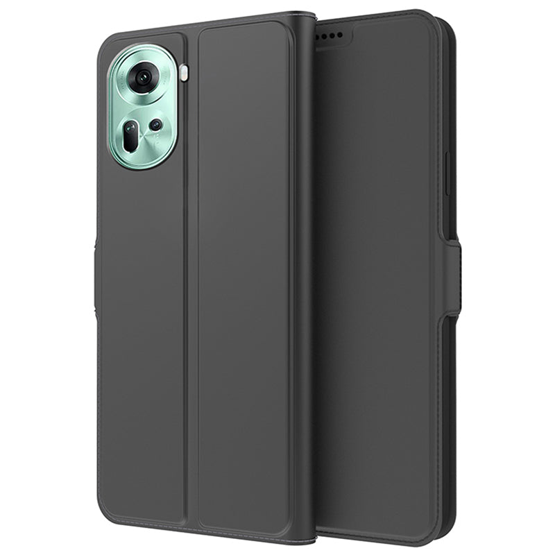 For Oppo Reno11 5G (Global) Case Card Holder Folio Flip PU Leather Phone Cover