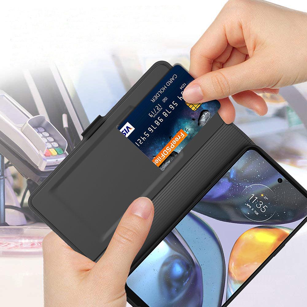 For Motorola Moto G04 4G Cell Phone Cases Shock Absorbing Card Holder PU Leather Cover