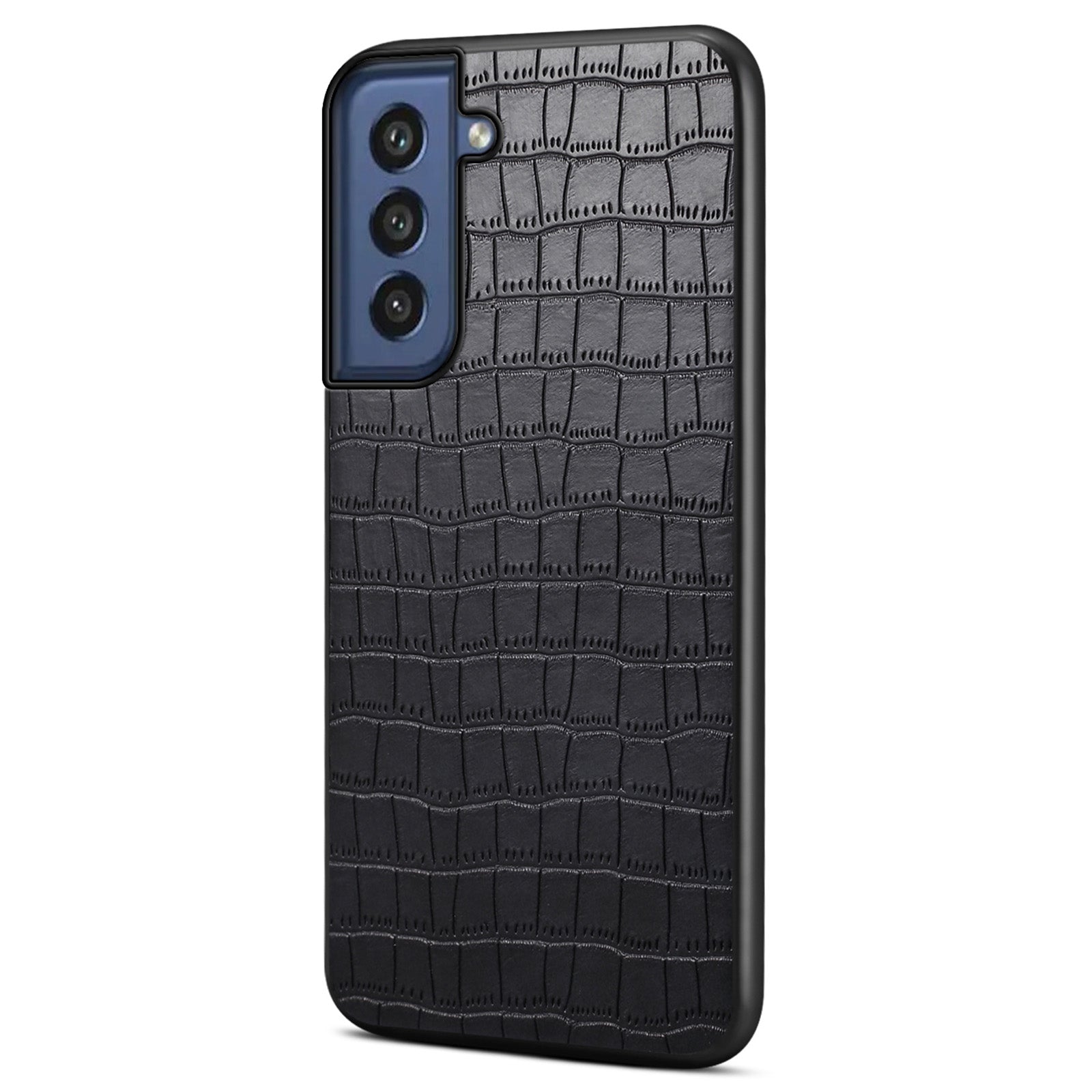 For Samsung Galaxy S21 FE 5G Cases Crocodile Textured Leather Covered Hybrid Phone Case
