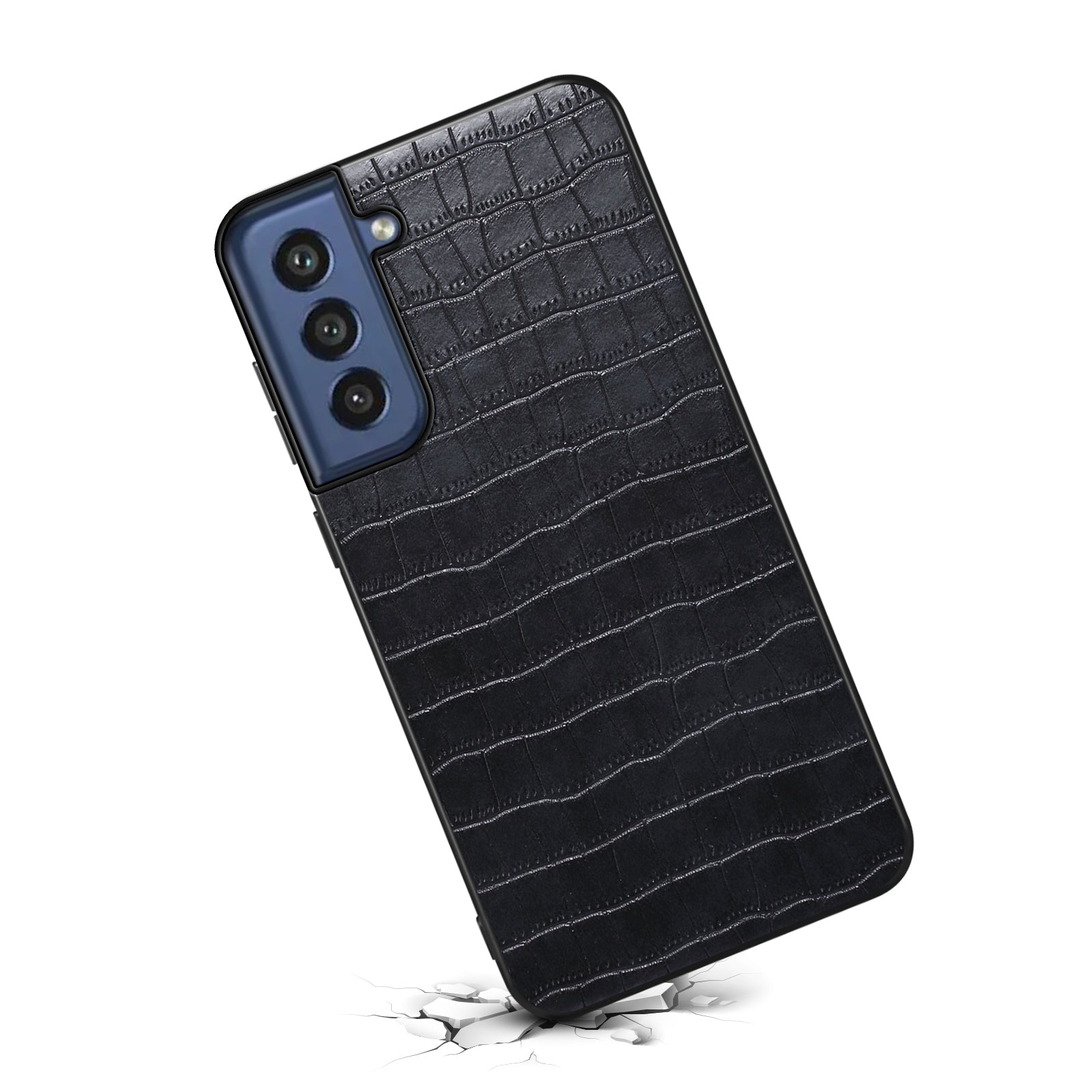 For Samsung Galaxy S21 FE 5G Cases Crocodile Textured Leather Covered Hybrid Phone Case