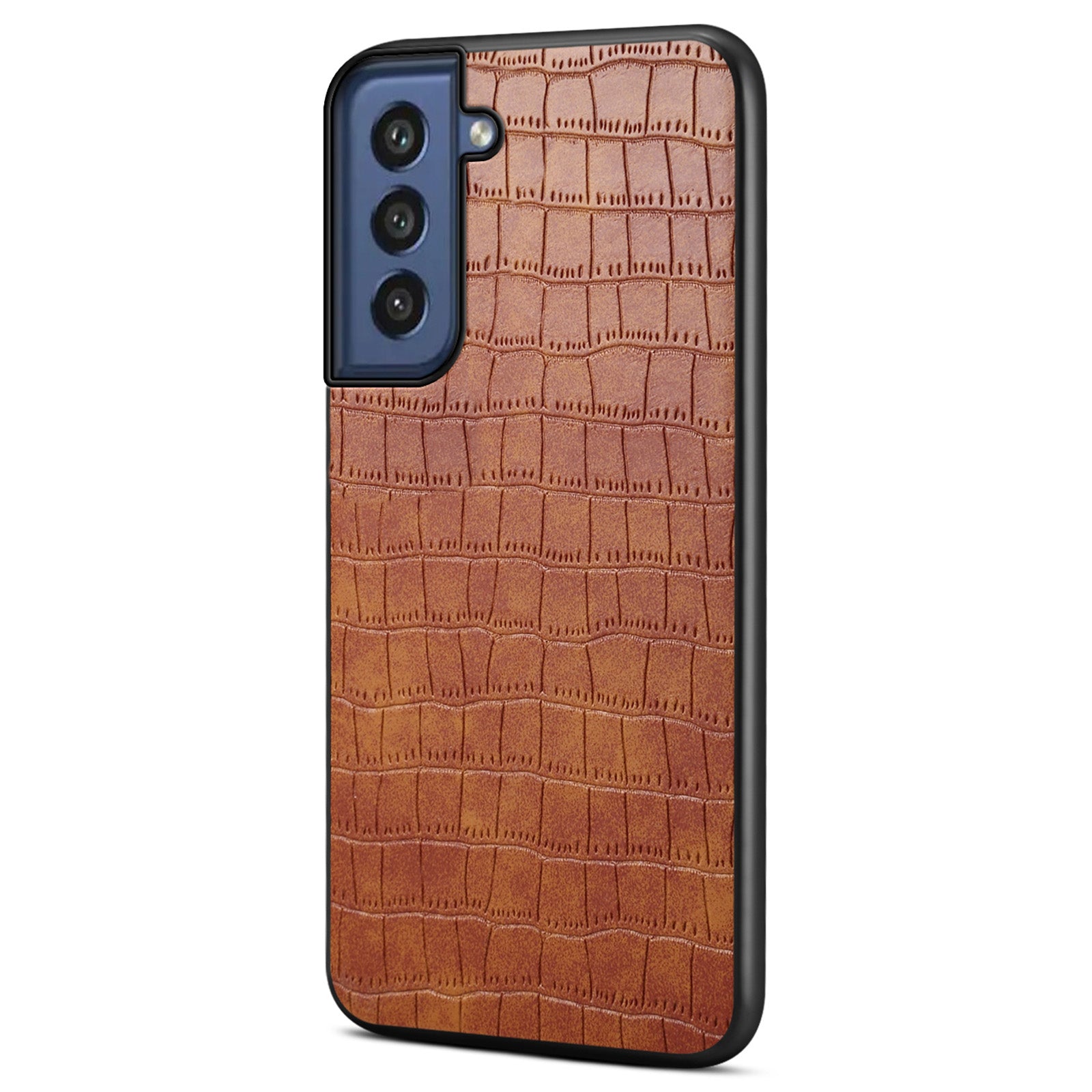 For Samsung Galaxy S21 FE 5G Cases Crocodile Textured Leather Covered Hybrid Phone Case