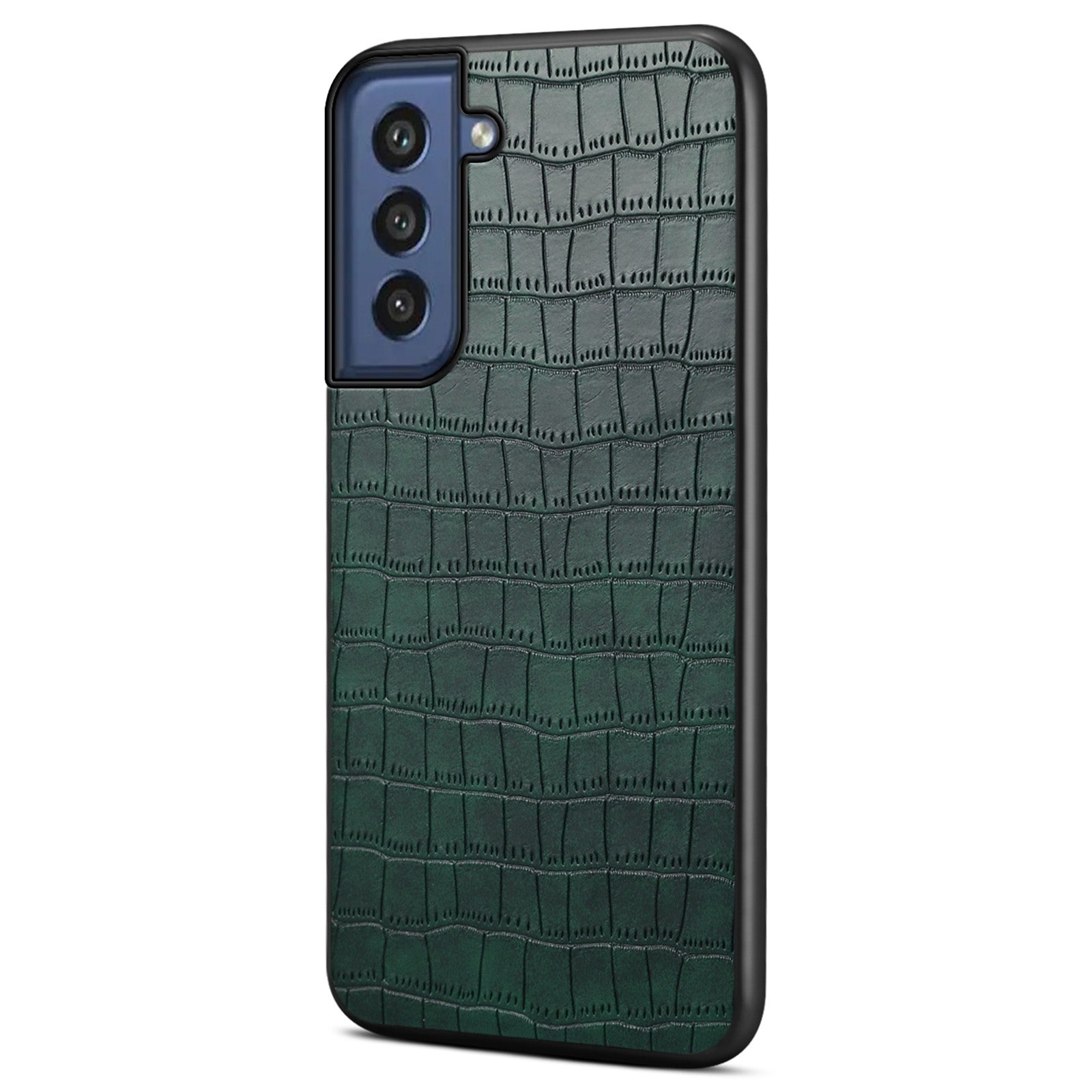 For Samsung Galaxy S21 FE 5G Cases Crocodile Textured Leather Covered Hybrid Phone Case