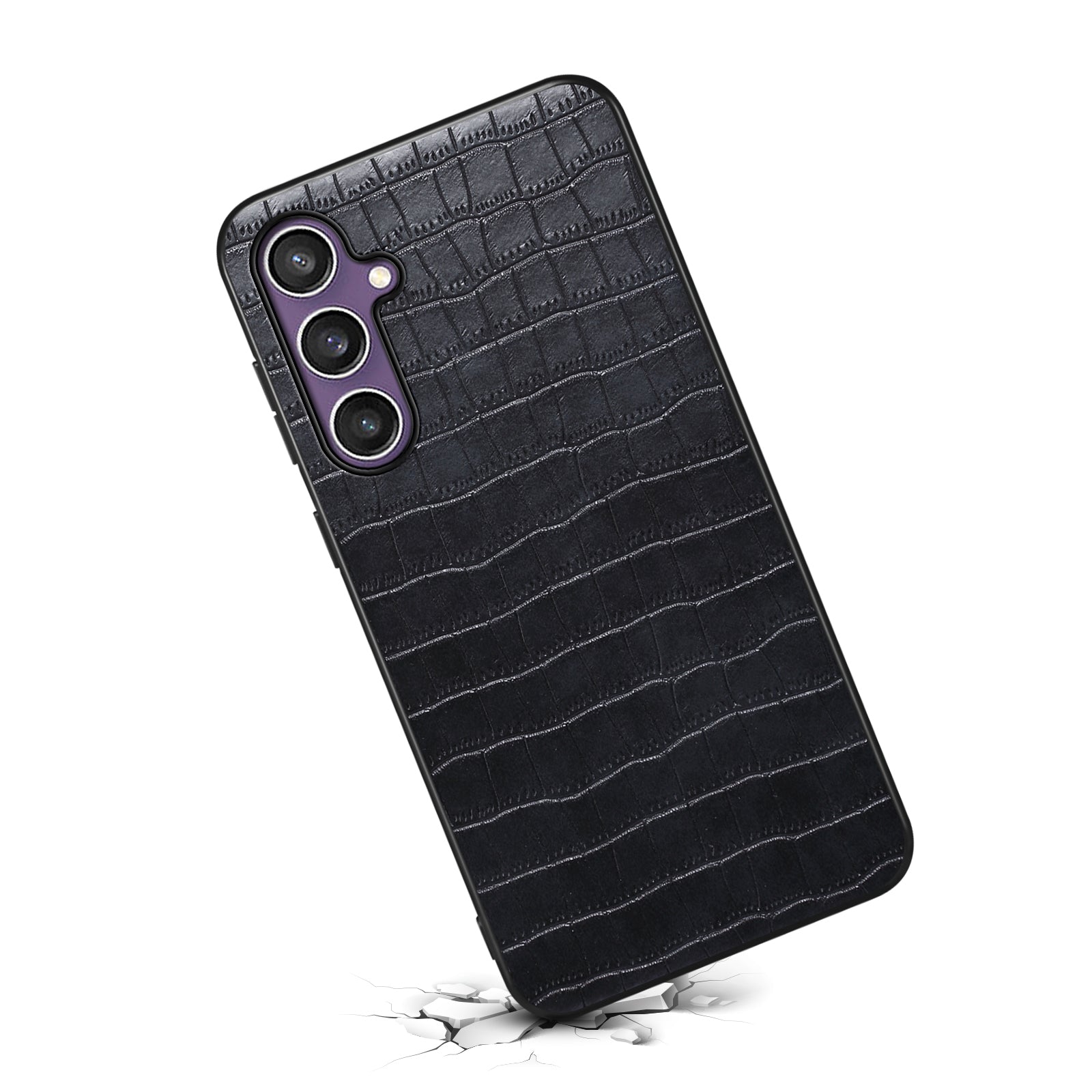 For Samsung Galaxy S23 FE Cases Crocodile Textured Leather+PC+TPU Slim Phone Cover