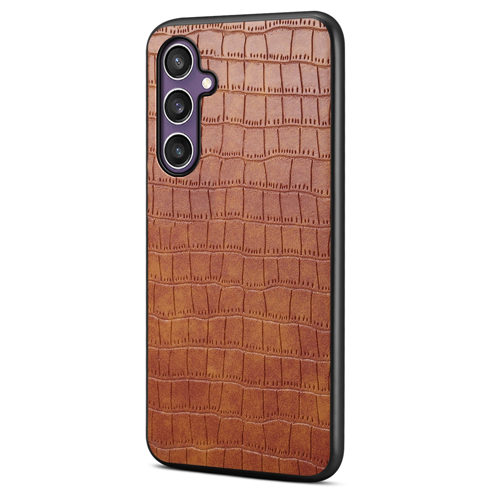 For Samsung Galaxy S23 FE Cases Crocodile Textured Leather+PC+TPU Slim Phone Cover