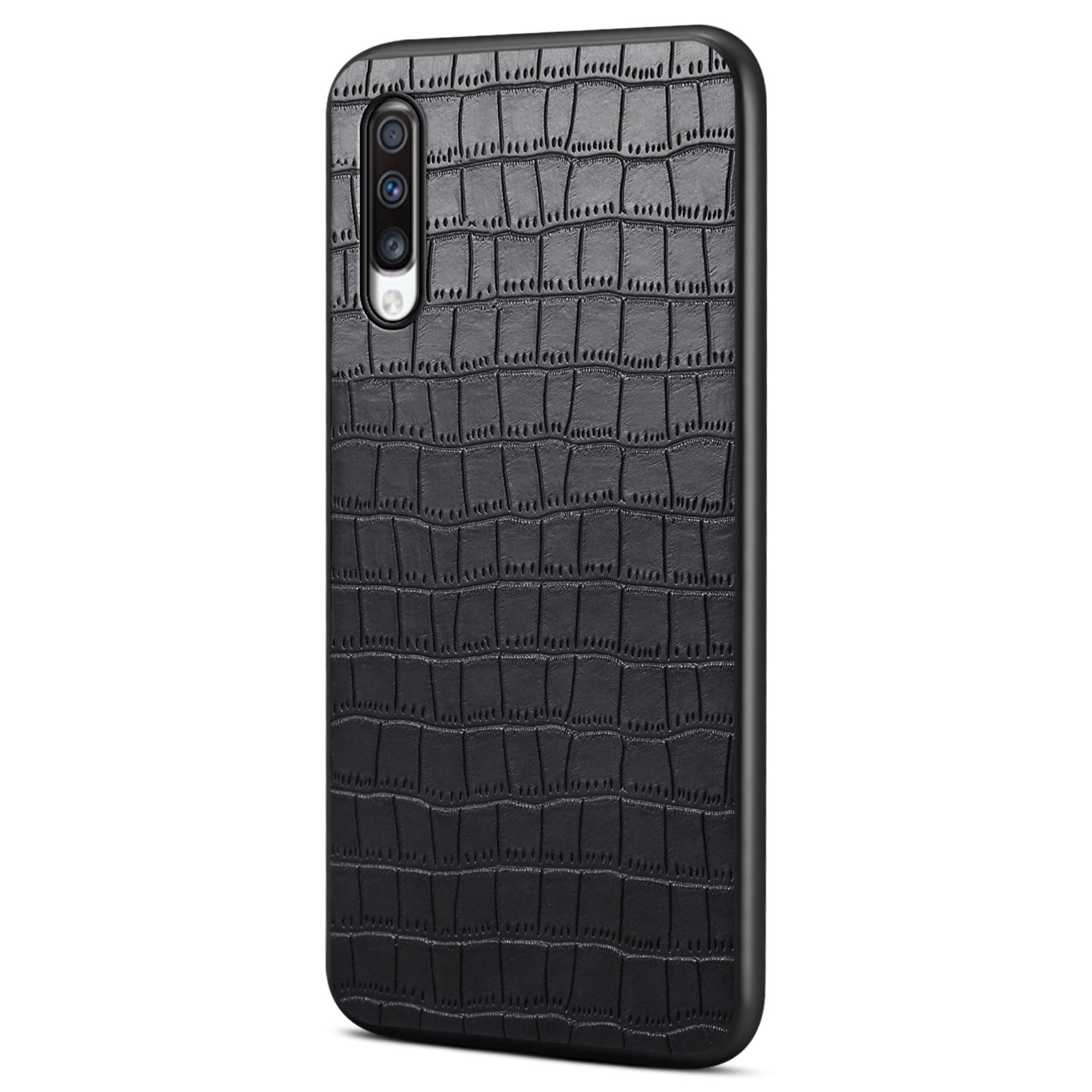 For Samsung Galaxy A70 Hybrid Cases Crocodile Textured Leather Covered Shockproof Phone Shell