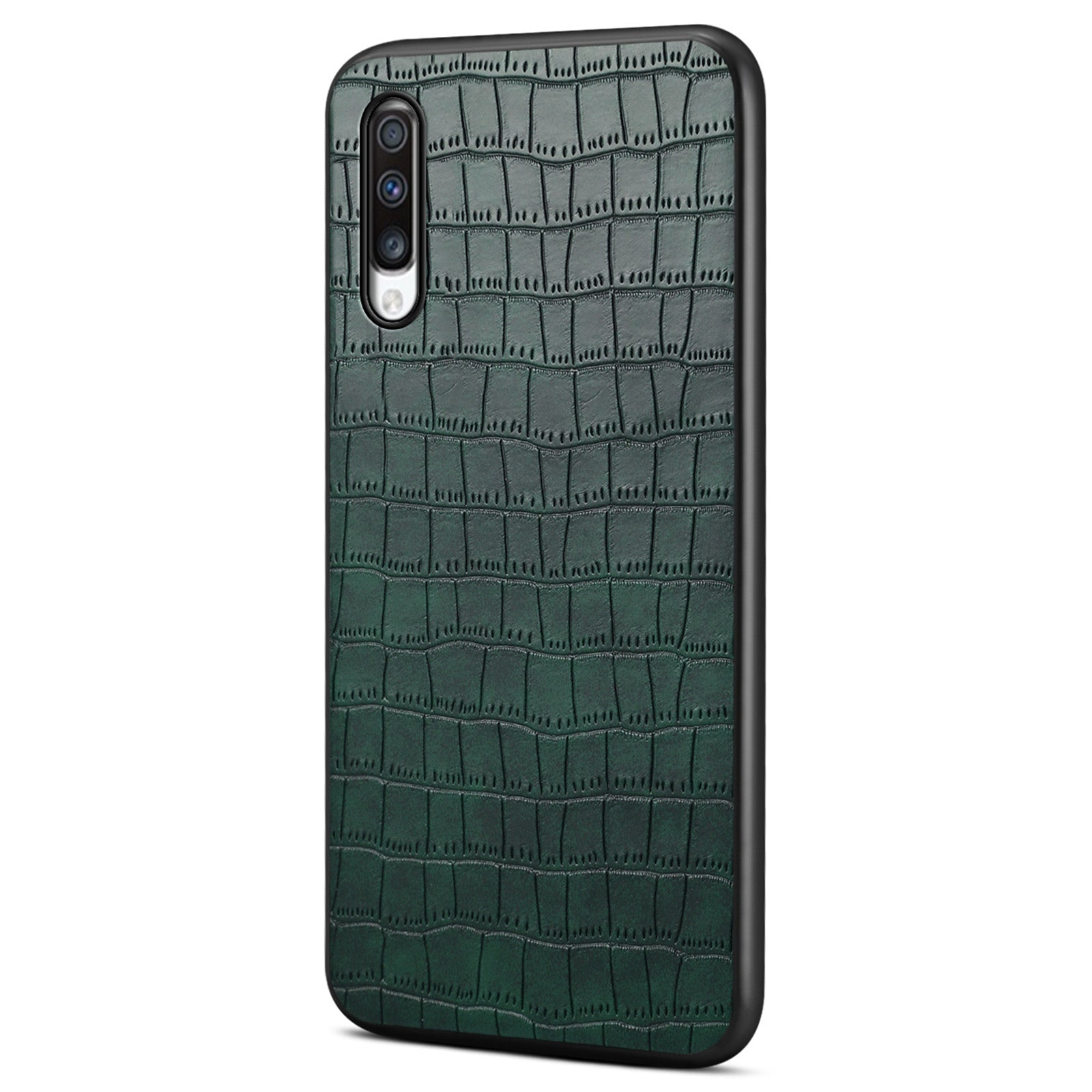 For Samsung Galaxy A70 Hybrid Cases Crocodile Textured Leather Covered Shockproof Phone Shell