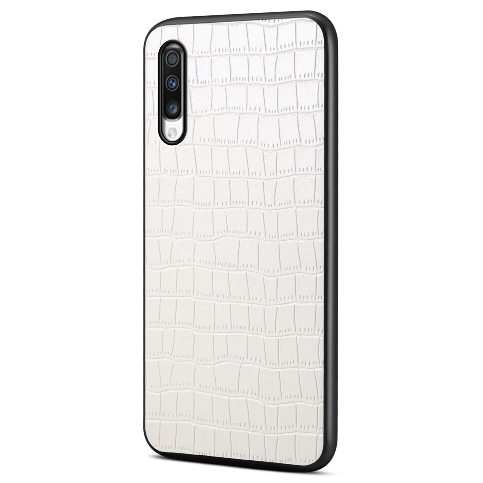 For Samsung Galaxy A70 Hybrid Cases Crocodile Textured Leather Covered Shockproof Phone Shell