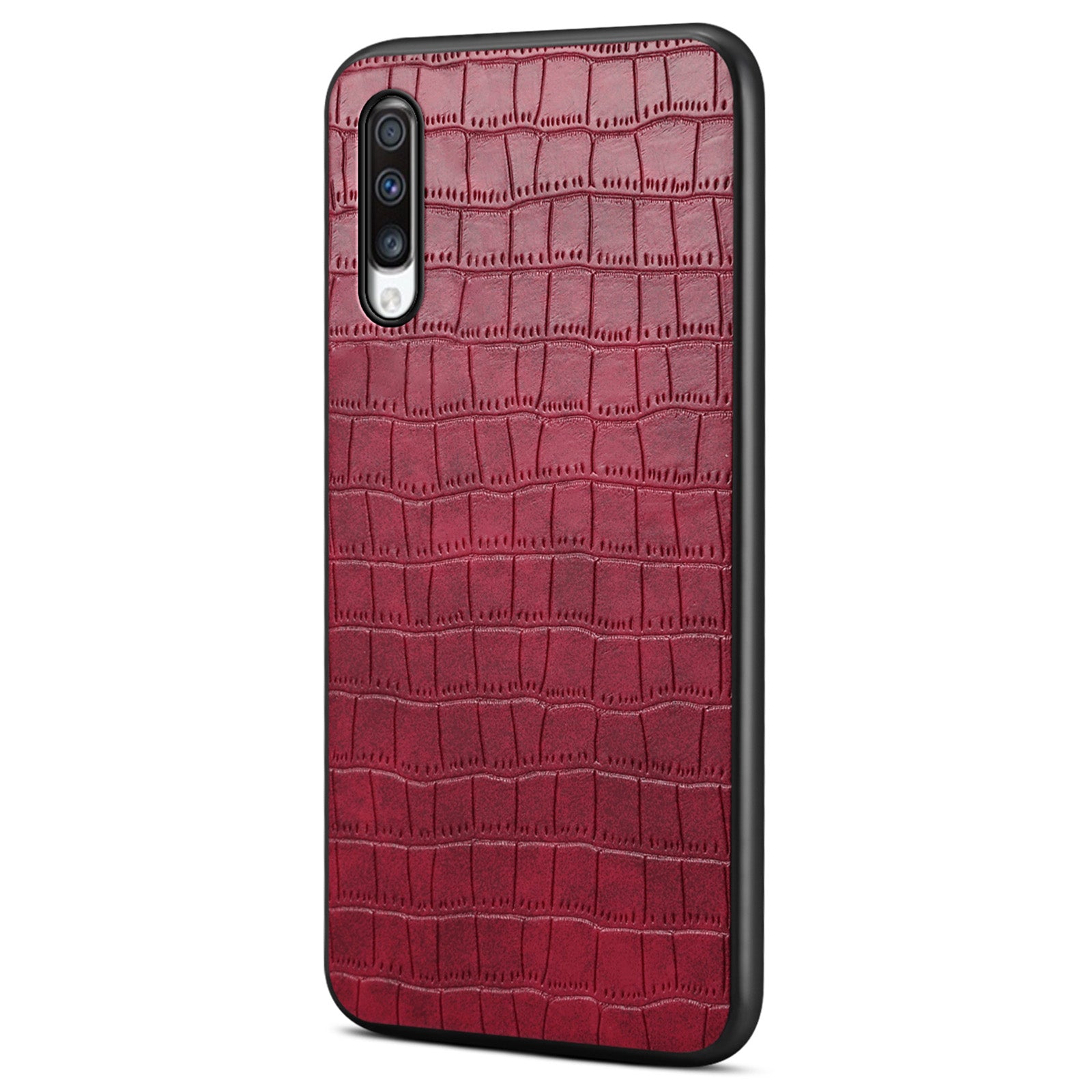 For Samsung Galaxy A70 Hybrid Cases Crocodile Textured Leather Covered Shockproof Phone Shell