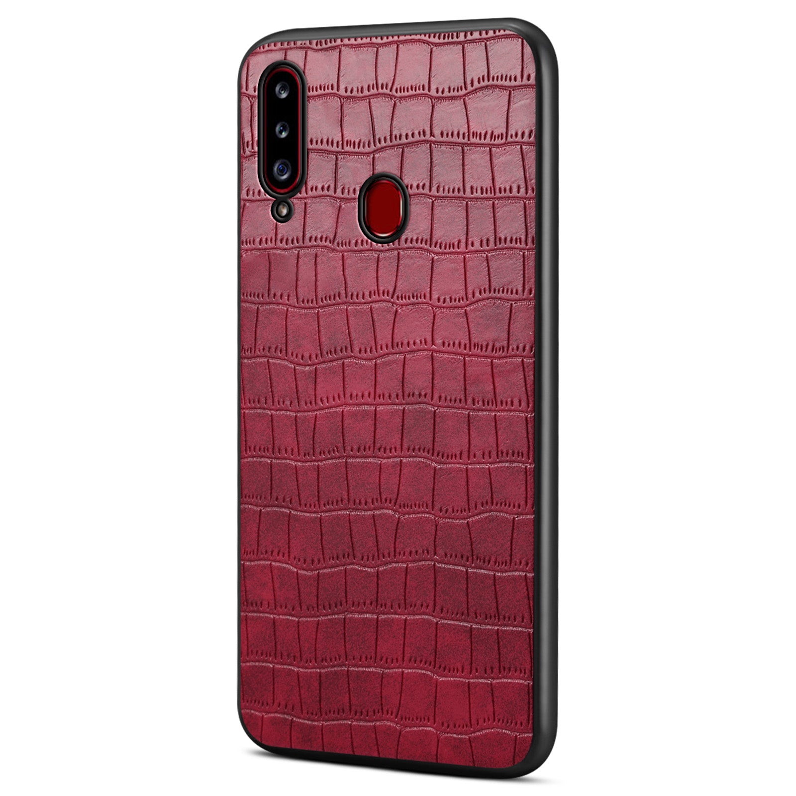 For Samsung Galaxy A20s Cases Crocodile Textured Leather Covered Protective Phone Shell