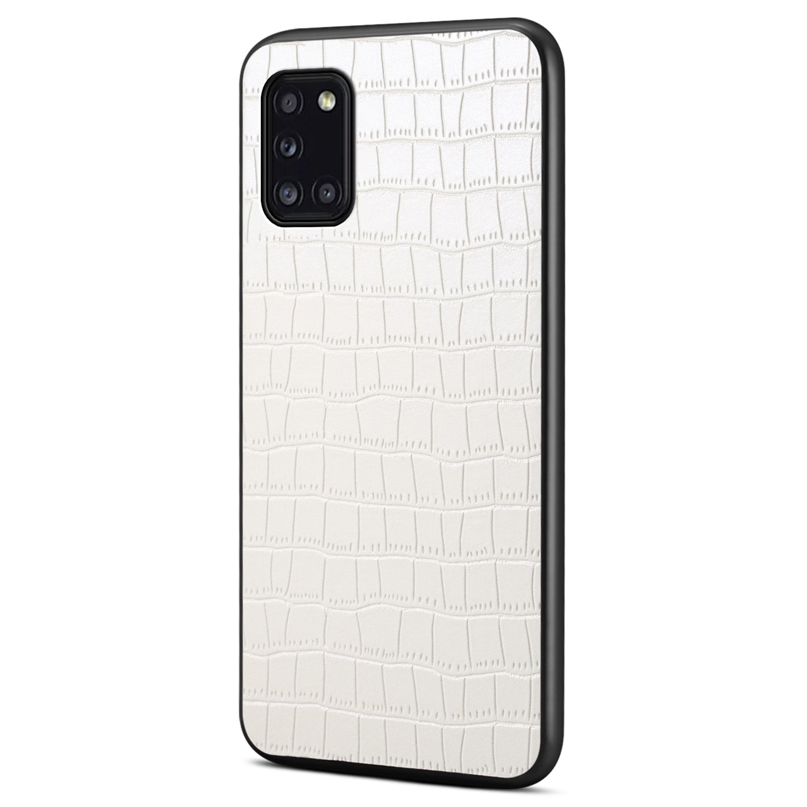 For Samsung Galaxy A31 Shockproof Case Crocodile Textured Leather Hybrid Slim Phone Case