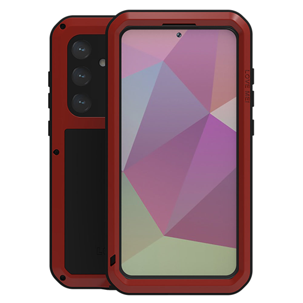 LOVE MEI For Samsung Galaxy S24+ Case Tempered Glass Film Metal+Silicone Cover