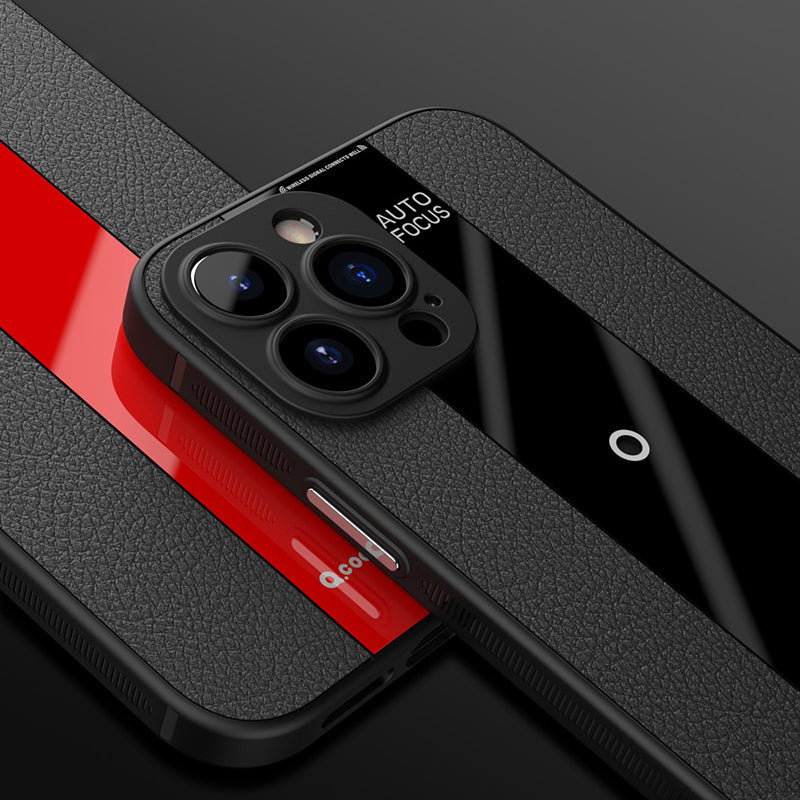Q.COO For iPhone 14 Pro Max Mobile Phone Cover TPU+Acrylic+Leather Anti-scratch Case
