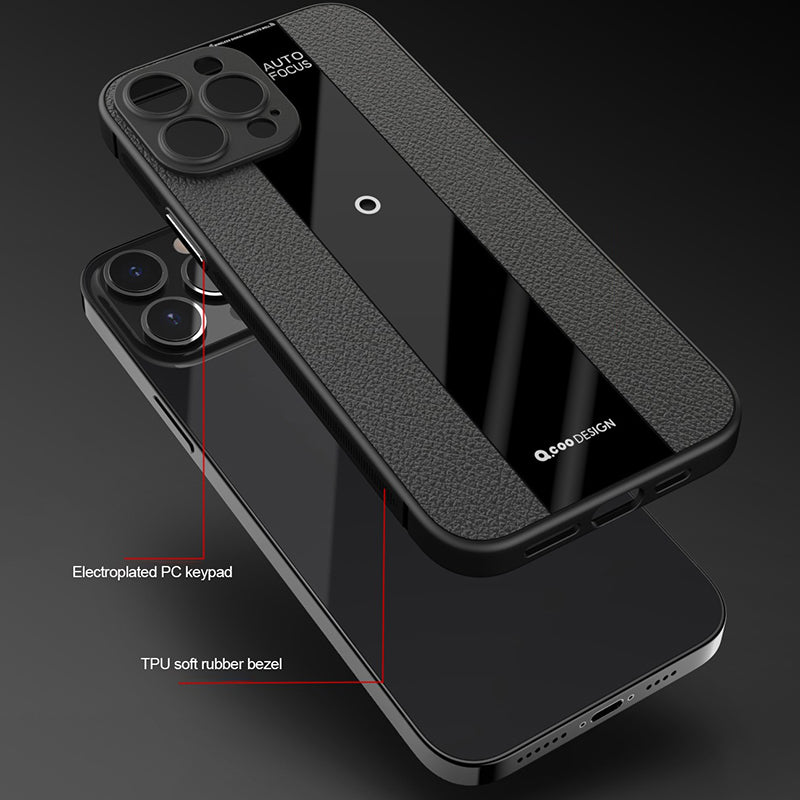Q.COO For iPhone 14 Pro Max Mobile Phone Cover TPU+Acrylic+Leather Anti-scratch Case