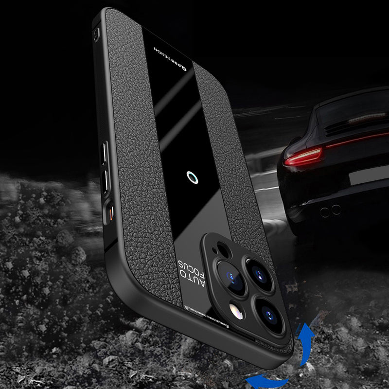 Q.COO For iPhone 14 Pro Max Mobile Phone Cover TPU+Acrylic+Leather Anti-scratch Case