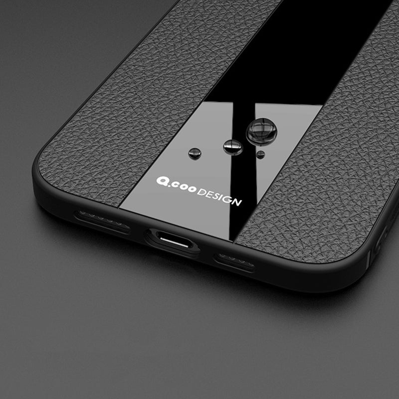 Q.COO For iPhone 14 Phone Case Anti-Drop PU Leather+TPU+Acrylic Ultra-Thin Cell Phone Cover