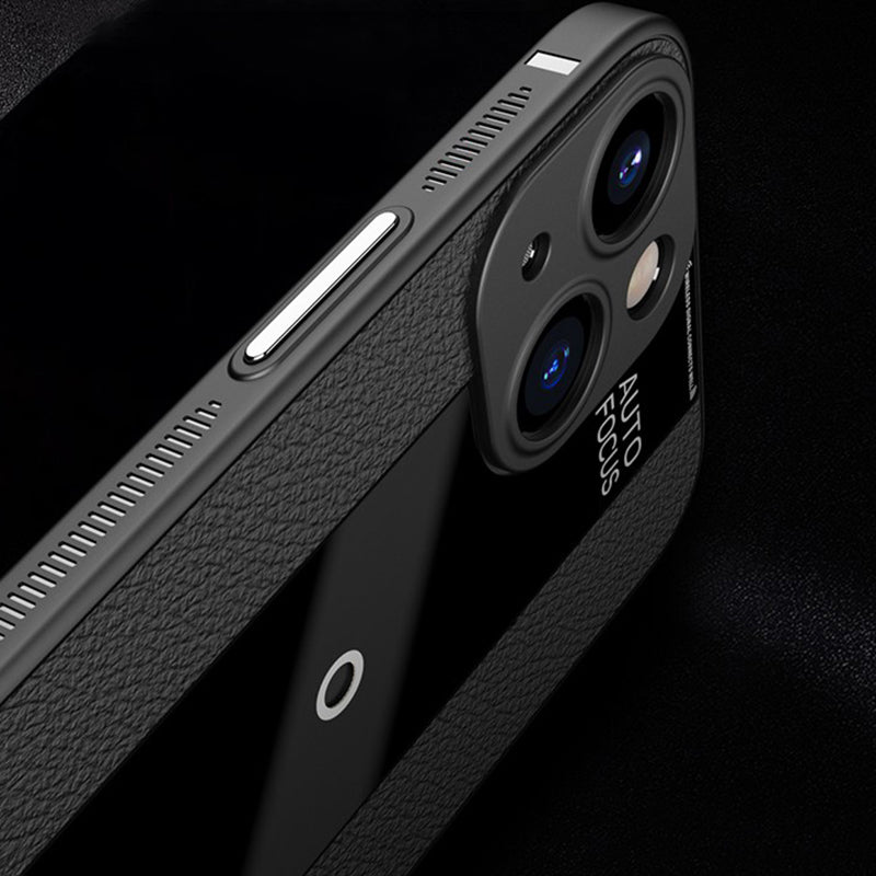 Q.COO For iPhone 14 Phone Case Anti-Drop PU Leather+TPU+Acrylic Ultra-Thin Cell Phone Cover