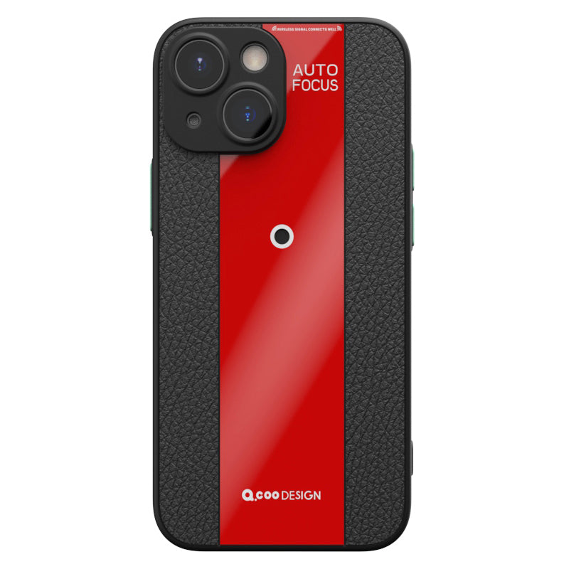 Q.COO For iPhone 14 Phone Case Anti-Drop PU Leather+TPU+Acrylic Ultra-Thin Cell Phone Cover