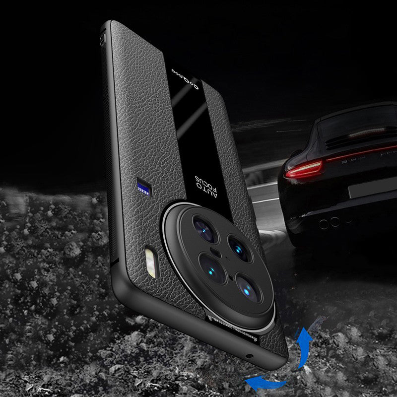 Q.COO For vivo X90 5G Cell Phone Case Drop-proof PU Leather+TPU+Acrylic Shell
