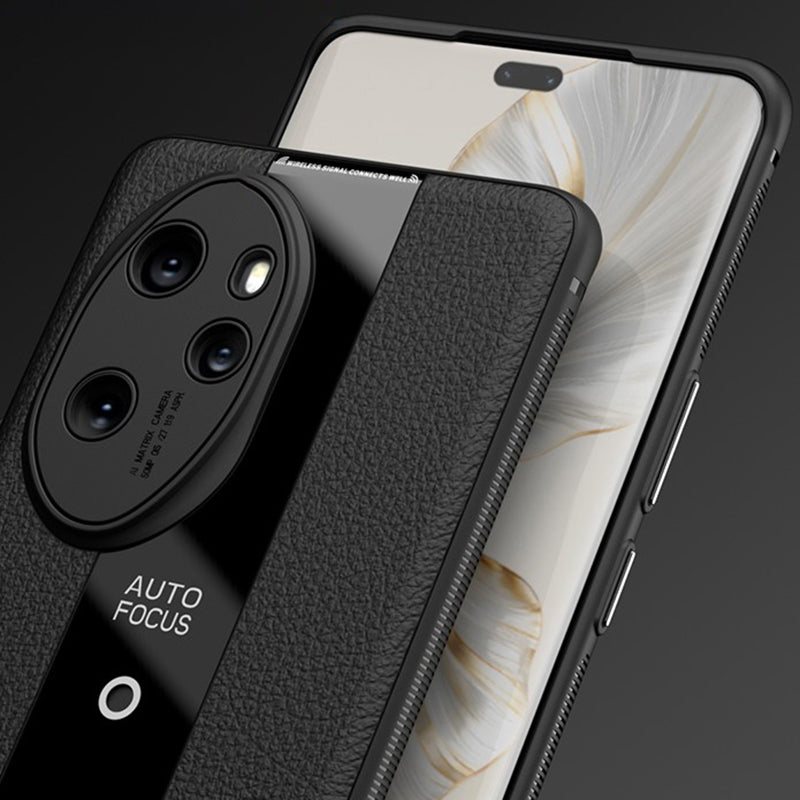 Q.COO For Honor 100 Pro 5G Cell Phone Case Leather+TPU+Acrylic Anti-fall Protective Back Shell