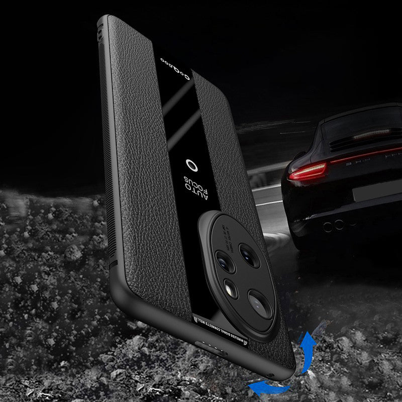 Q.COO For Honor 100 Pro 5G Cell Phone Case Leather+TPU+Acrylic Anti-fall Protective Back Shell