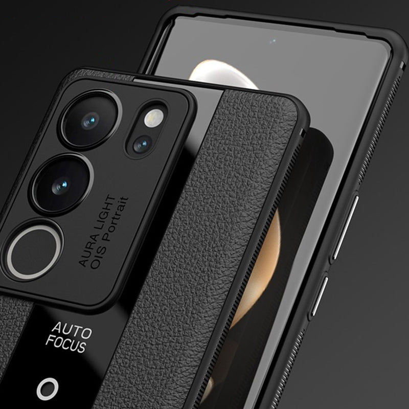 Q.COO For vivo S17 5G / S17 Pro 5G Cell Phone Cases Slim-Fit Leather Coated TPU+Acrylic Cover