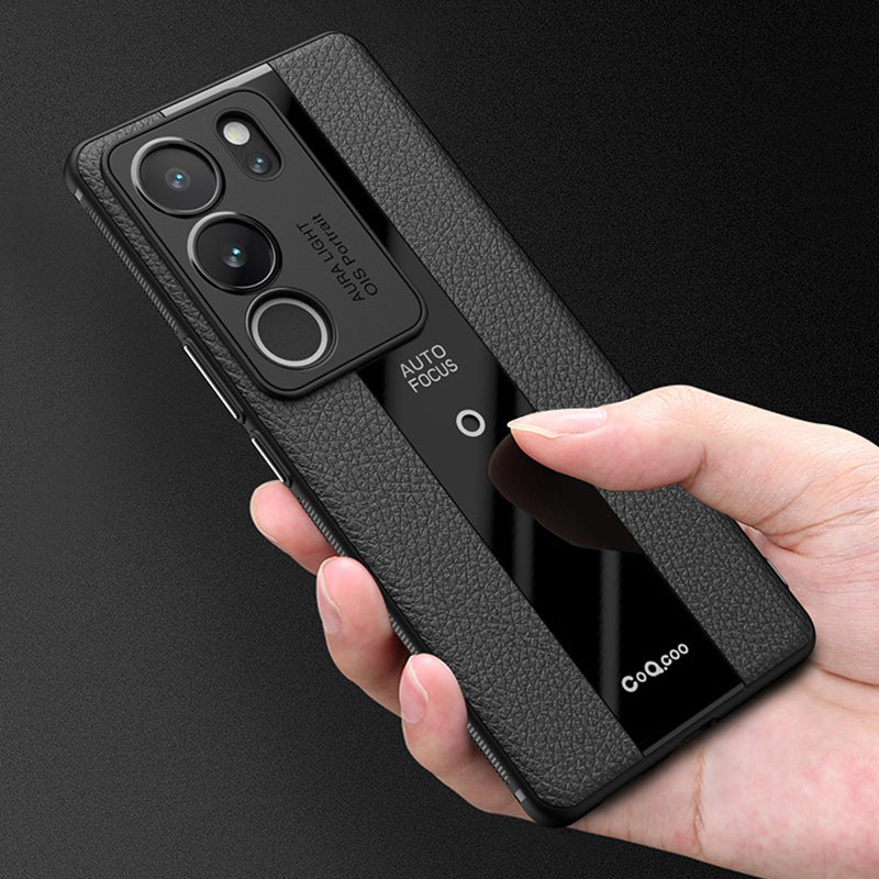 Q.COO For vivo S17 5G / S17 Pro 5G Cell Phone Cases Slim-Fit Leather Coated TPU+Acrylic Cover