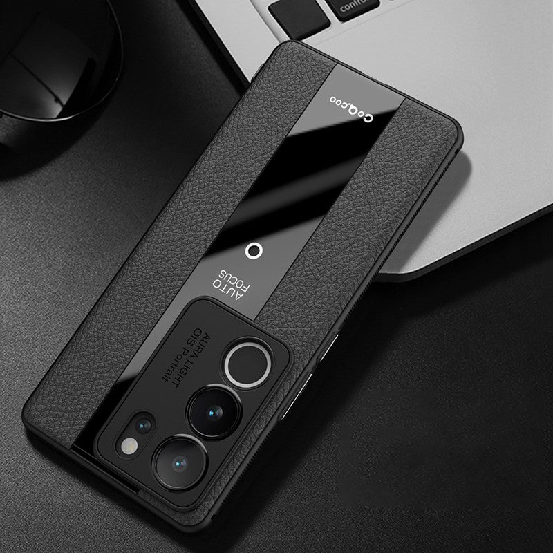 Q.COO For vivo S17 5G / S17 Pro 5G Cell Phone Cases Slim-Fit Leather Coated TPU+Acrylic Cover
