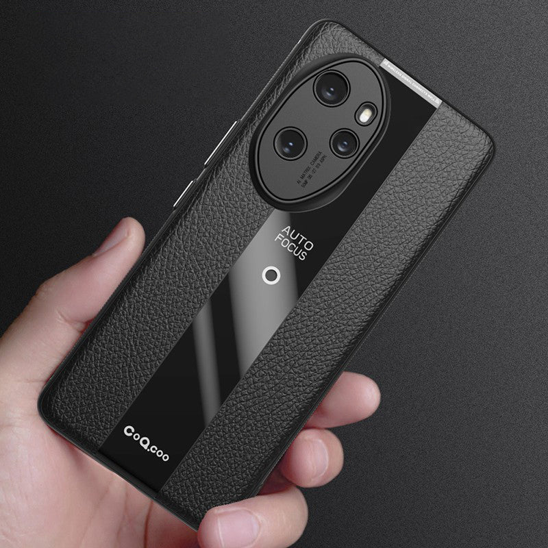 Q.COO Phone Case for Honor 100 5G Cover PU Leather+TPU+Acrylic Reinforced Corners Shell