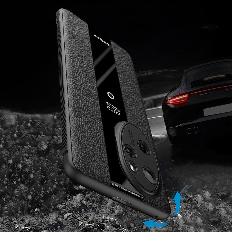 Q.COO Phone Case for Honor 100 5G Cover PU Leather+TPU+Acrylic Reinforced Corners Shell