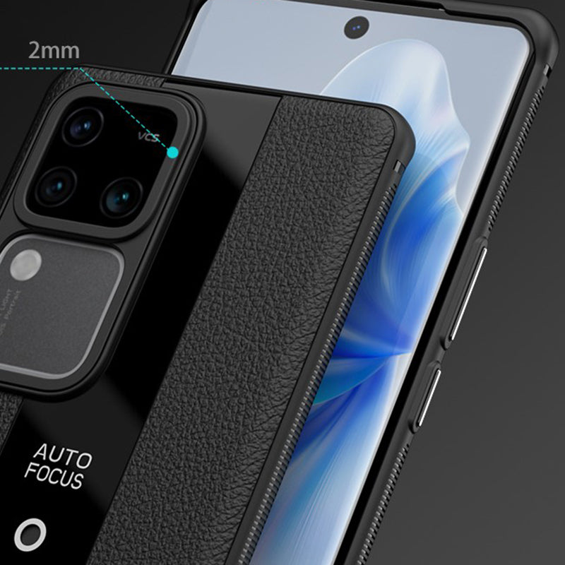 Q.COO Case for vivo S18 5G / S18 Pro 5G Cover PU Leather Coated TPU+Acrylic Phone Shell