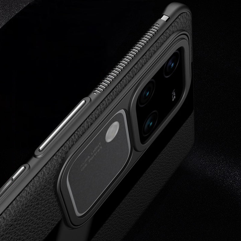 Q.COO Case for vivo S18 5G / S18 Pro 5G Cover PU Leather Coated TPU+Acrylic Phone Shell