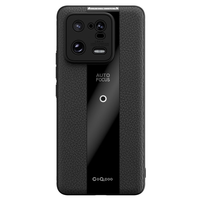 Q.COO For Xiaomi 13 Pro 5G Shockproof Case Textured PU Leather+TPU+Acrylic Phone Protector