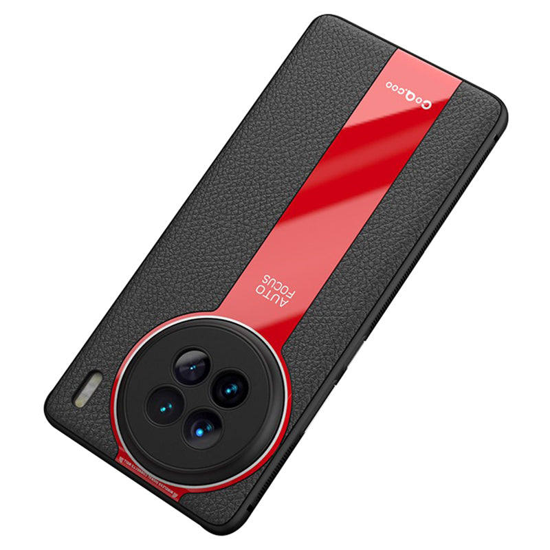 Q.COO For vivo X90 Pro+ 5G Shockproof Phone Cover PU Leather+TPU+Acrylic Back Case