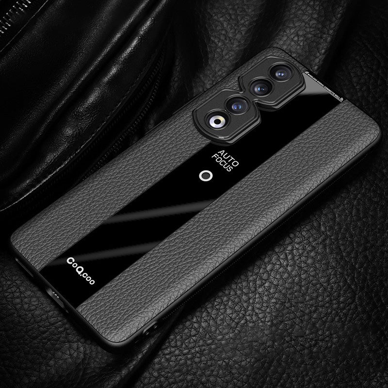Q.COO For Honor 90 Cover PU Leather+TPU+Acrylic Non-slip Smart Phone Case