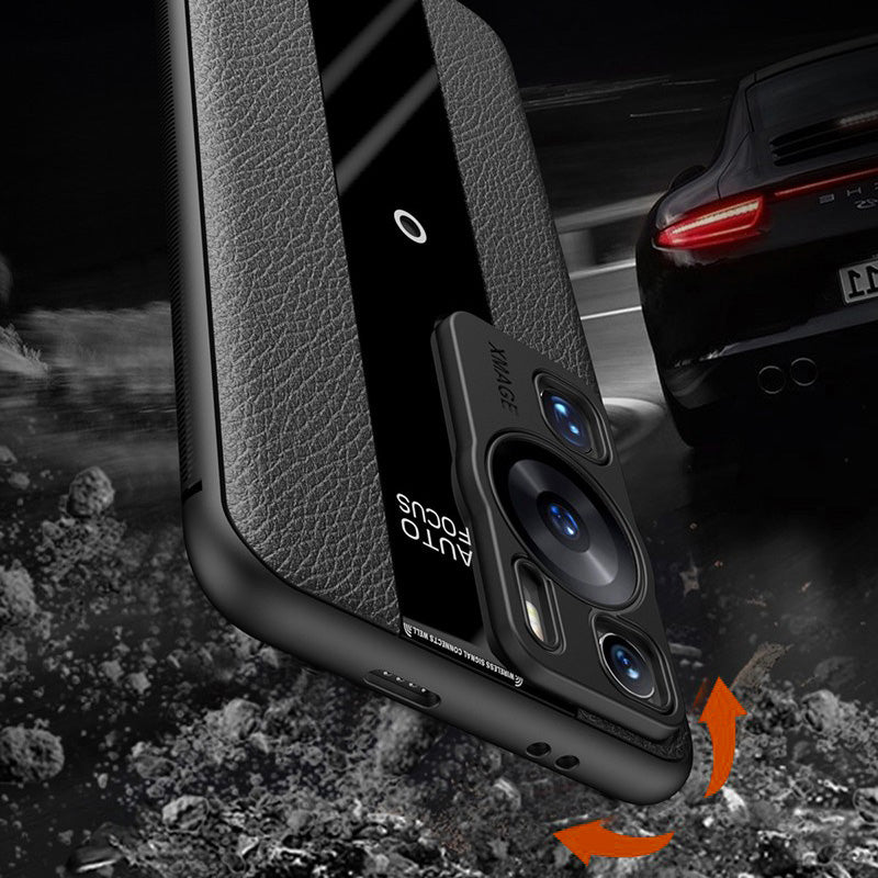 Q.COO For Huawei P60 Art Case Leather+TPU+Acrylic Lightweight Smartphone Shell