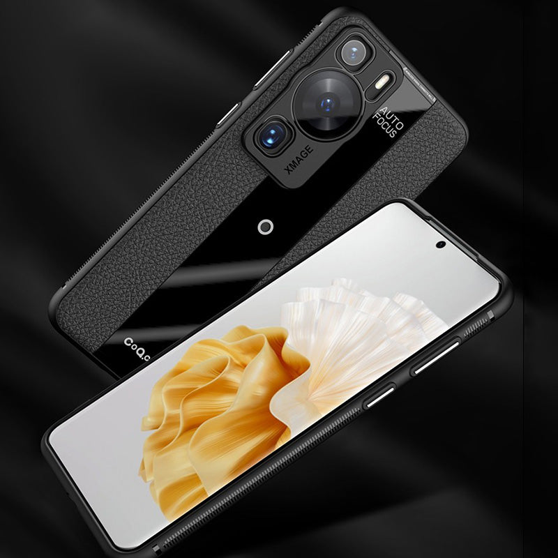 Q.COO For Huawei P60 Art Case Leather+TPU+Acrylic Lightweight Smartphone Shell