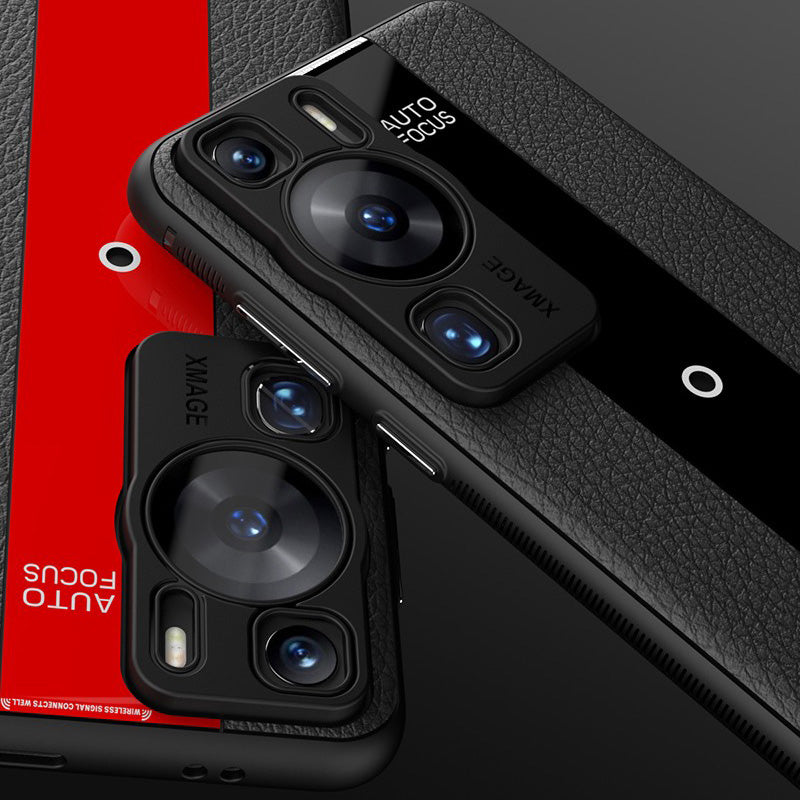 Q.COO For Huawei P60 Art Case Leather+TPU+Acrylic Lightweight Smartphone Shell