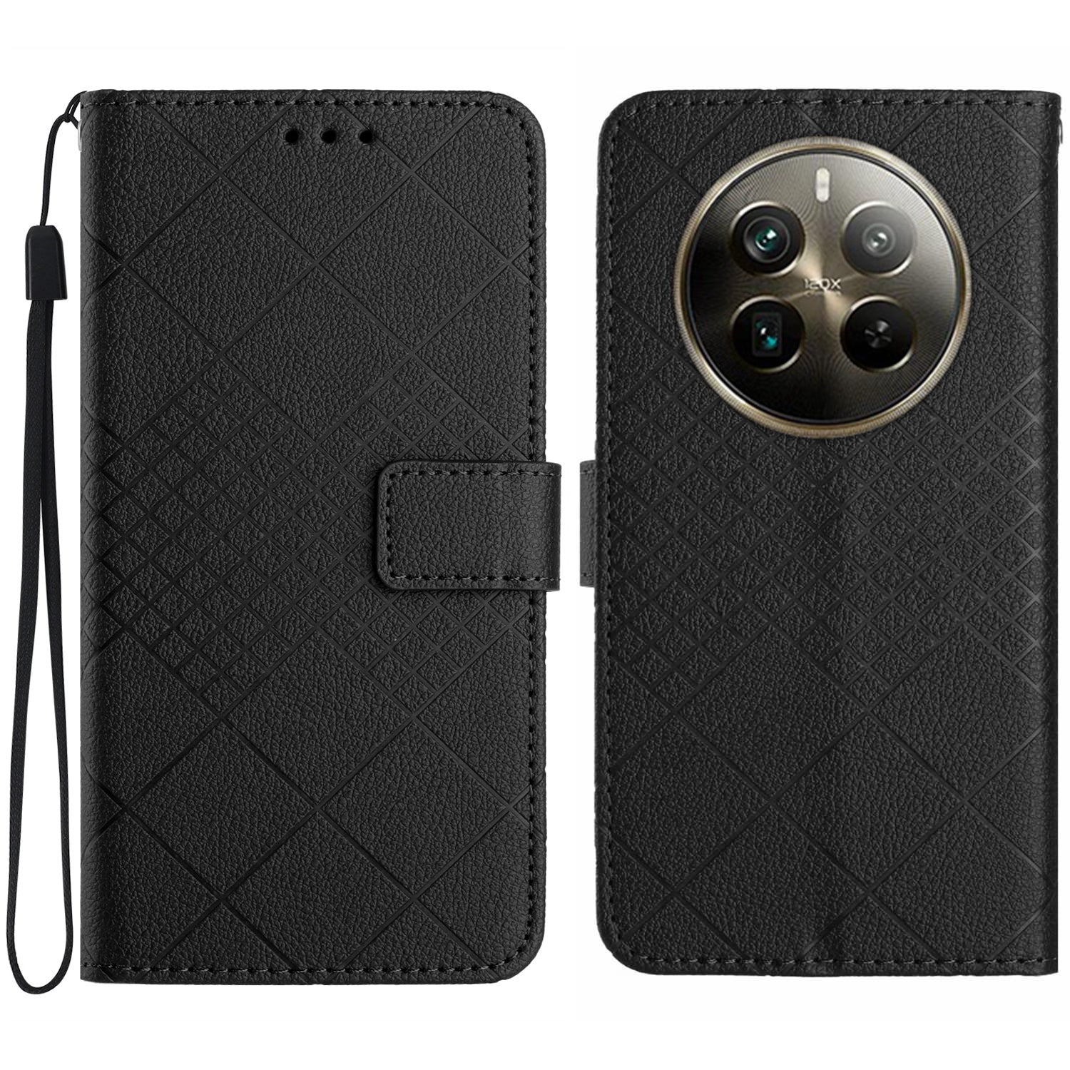 HT06 For Realme 12 Pro 5G / 12 Pro+ 5G Leather Case Wallet Flip Phone Cover Litchi Texture