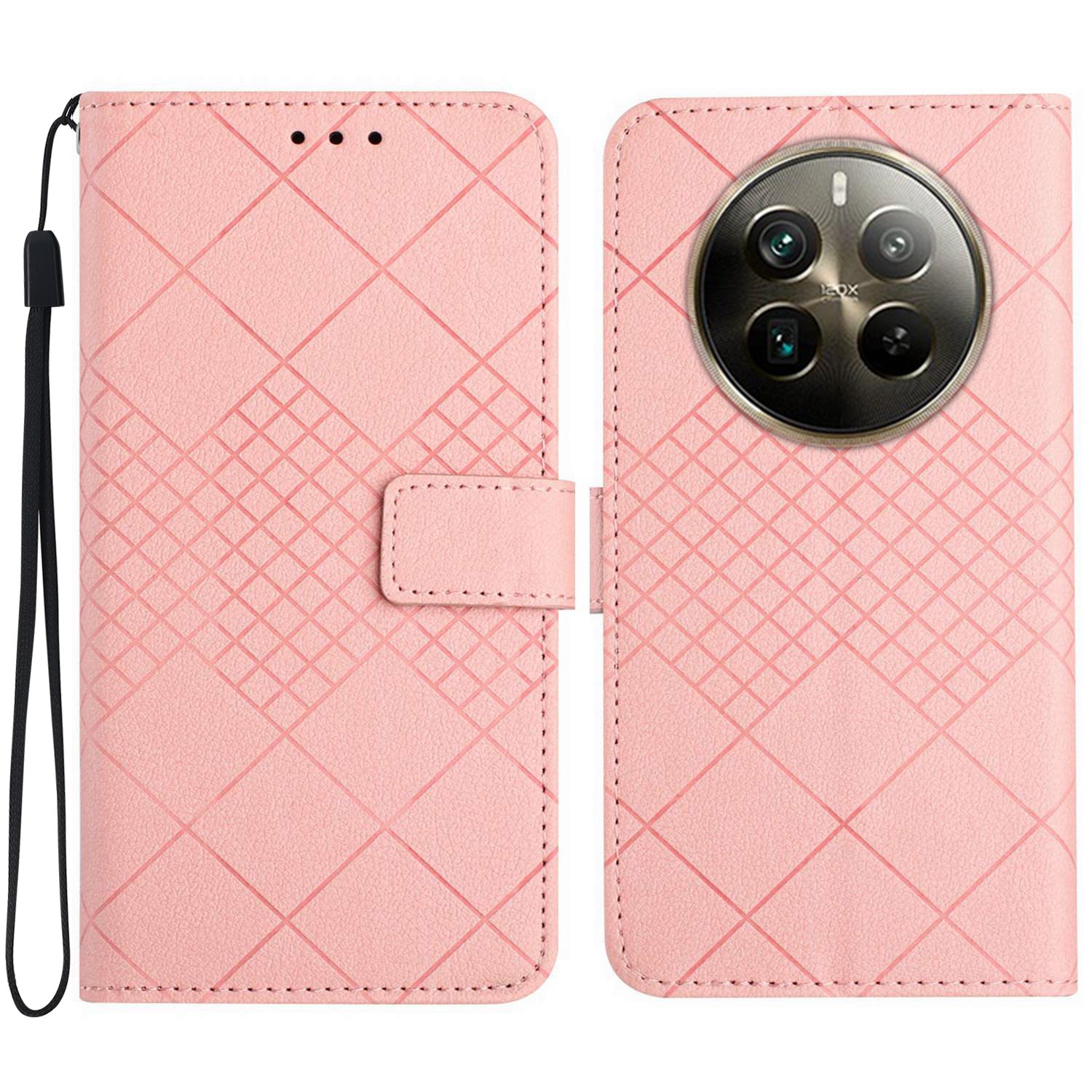HT06 For Realme 12 Pro 5G / 12 Pro+ 5G Leather Case Wallet Flip Phone Cover Litchi Texture