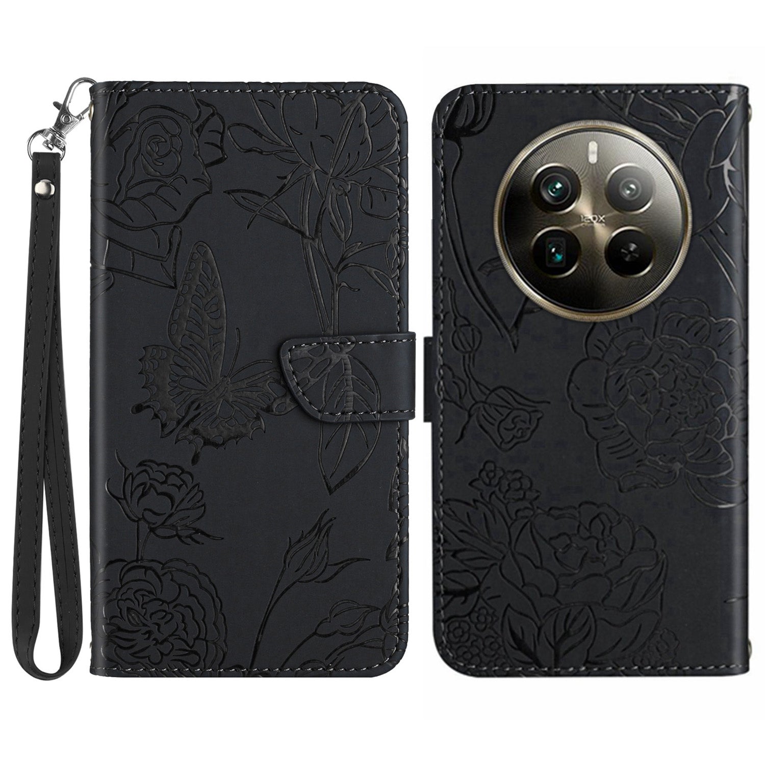 HT03 For Realme 12 Pro 5G / 12 Pro+ 5G Case with Wrist Strap PU Leather Wallet Phone Cover